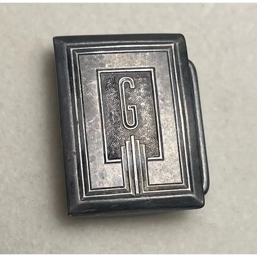 Vintage Hickok Belt Buckle G Hickok Plate Silver Tonen 1